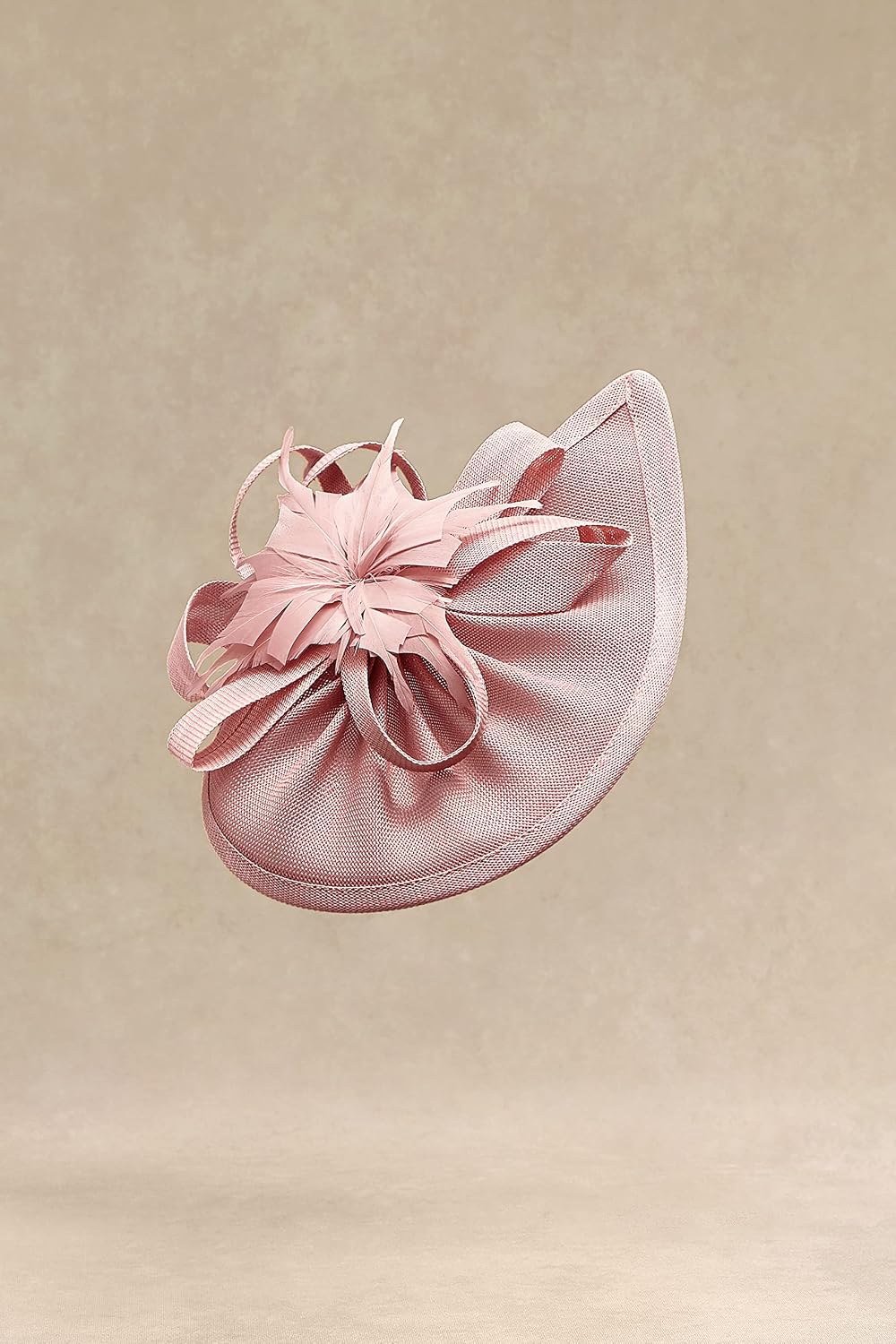BABEYOND Tea Party Fascinator Hat for Women Kentucky Headwear Derby Pillbox Church Hat for Cocktail Wedding One Size Nude Pink