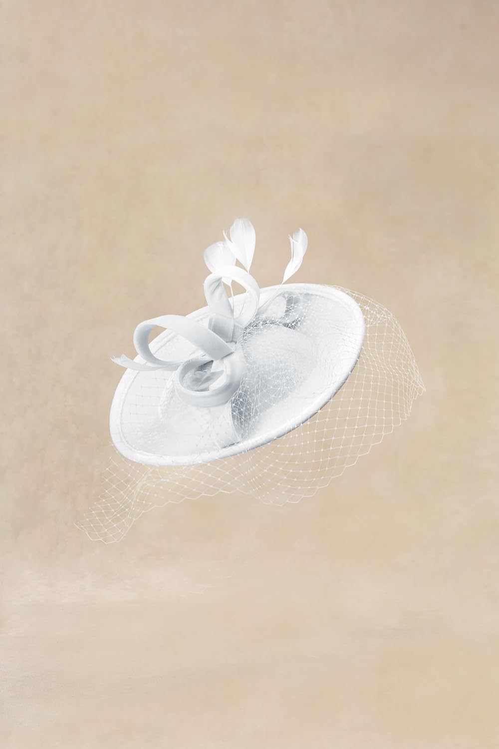 BABEYOND Tea Party Fascinator Kentucky Hat Fascinator Cocktail Pillbox Hat Derby Headband White